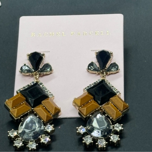 Luxe Rachel Parcell Crystal Drop Statement Earrings - Picture 4 of 11
